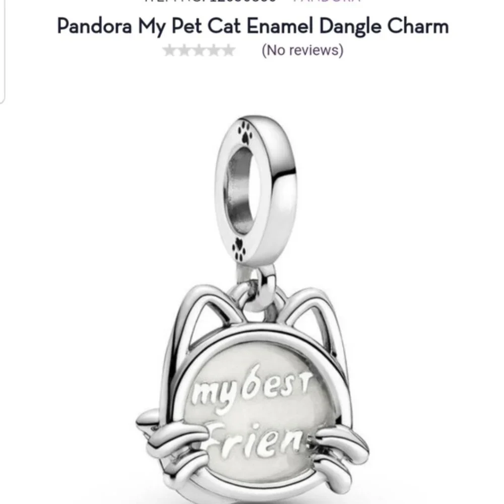 Pandora My Pet Cat Enamel Dangle Charm - Picture 1 of 10